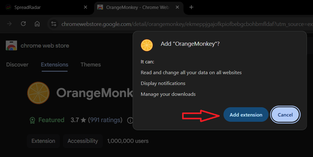 Confirming the OrangeMonkey installation